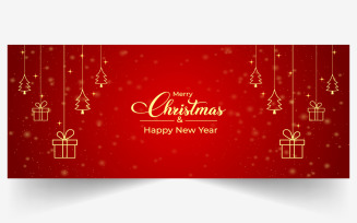 Christmas Banner on a Red Background