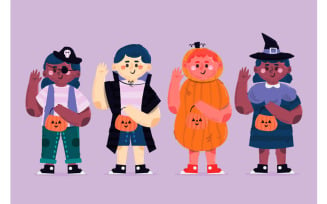 Halloween Kids Costume Illustration