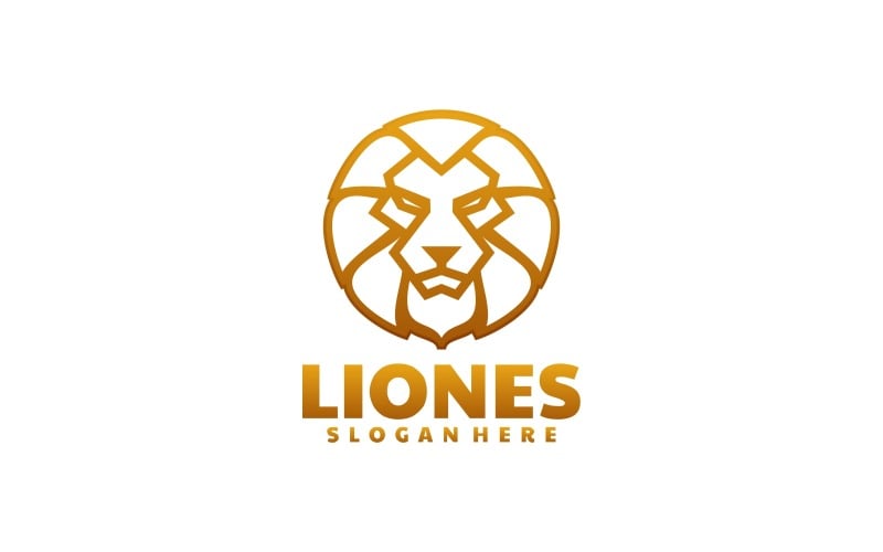 Lion Line Art Logo Style 2 Logo Template