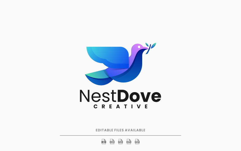 Nest Dove Gradient Logo 2 Logo Template