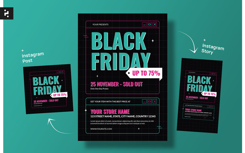 Black Friday Flyer Sale Template Corporate Identity