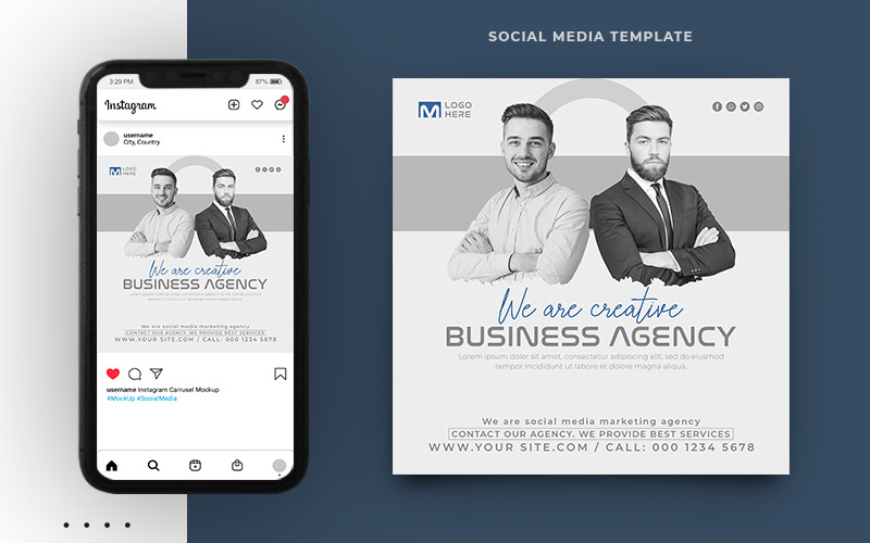 Digital Marketing Agency Corporate Social Media Instagram Post Banner Template Design