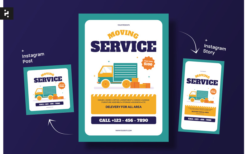 Moving Services Flyer Template Corporate Identity