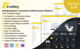 XValley - Multipurpose E-commerce With Escrow Platform HTML Template