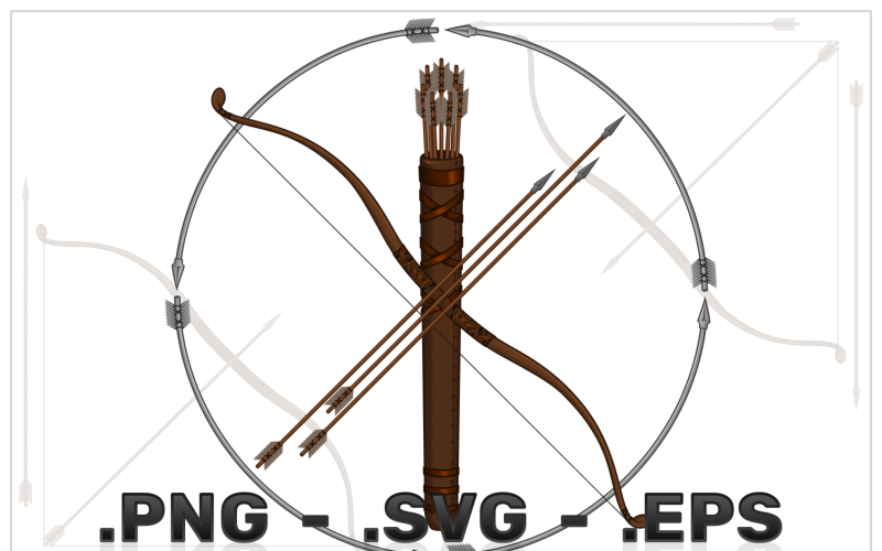 Bow And Quiver Arrow Vector Design Vector Graphic