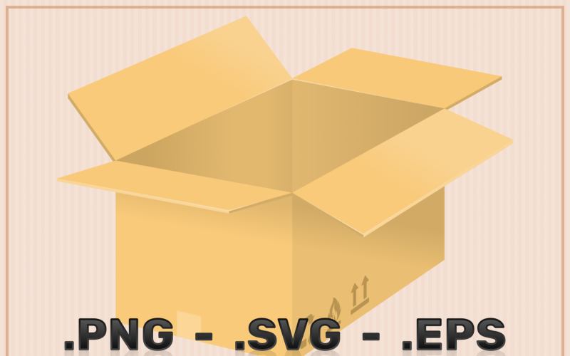 Vector Design Cardboard Box With Packaging Symbols Vector Graphic