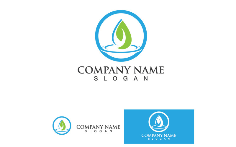 Water Drop Nature Logo Vector Design Template V4 Logo Template