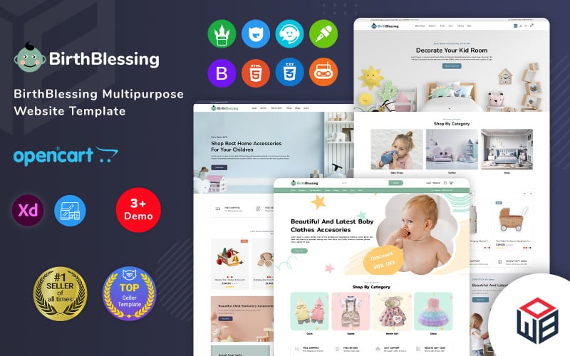 BirthBlessing - Kids Clothing & Toys OpenCart Store OpenCart Template