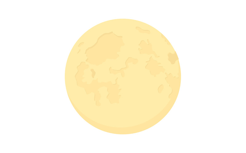 Full moon semi flat color vector object Illustration