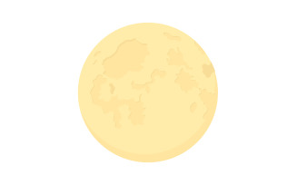 Full moon semi flat color vector object