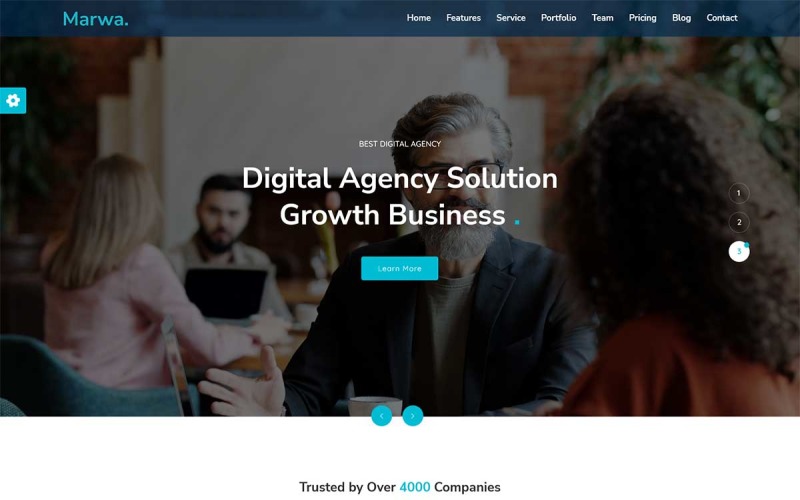 Marwa - Digital Agency React Template Landing Page Template