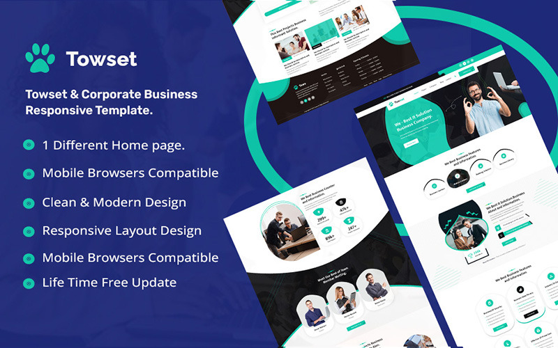 Towset & Corporate Business Responsive Template Website Template