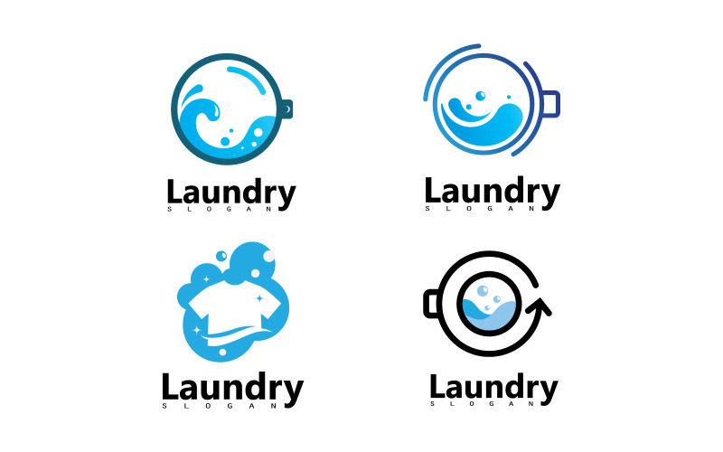 Washing machine laundry icon logo design V10 Logo Template
