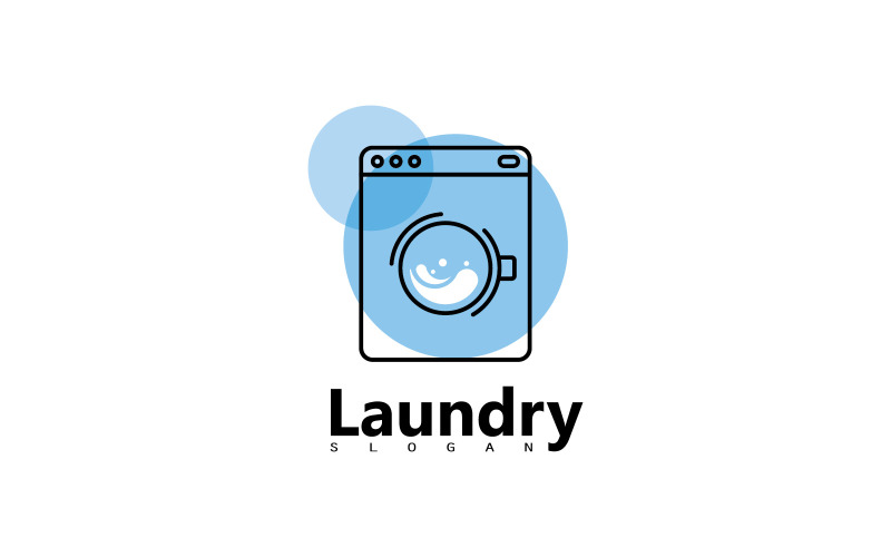 Washing machine laundry icon logo design V5 Logo Template