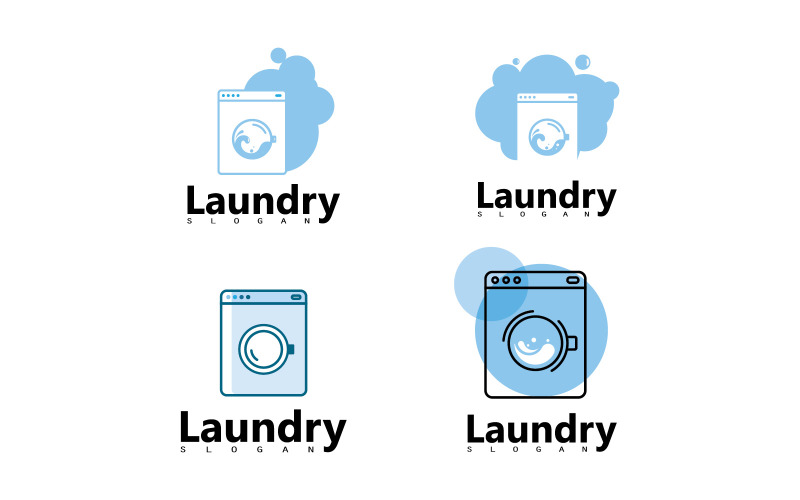 Washing machine laundry icon logo design V9 Logo Template