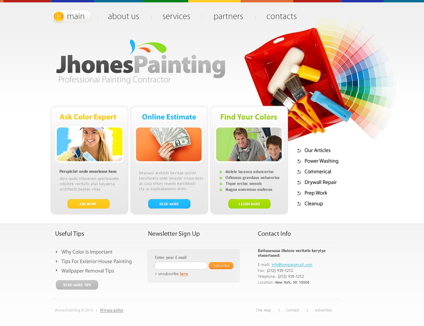 Painting Company Website Template #28085