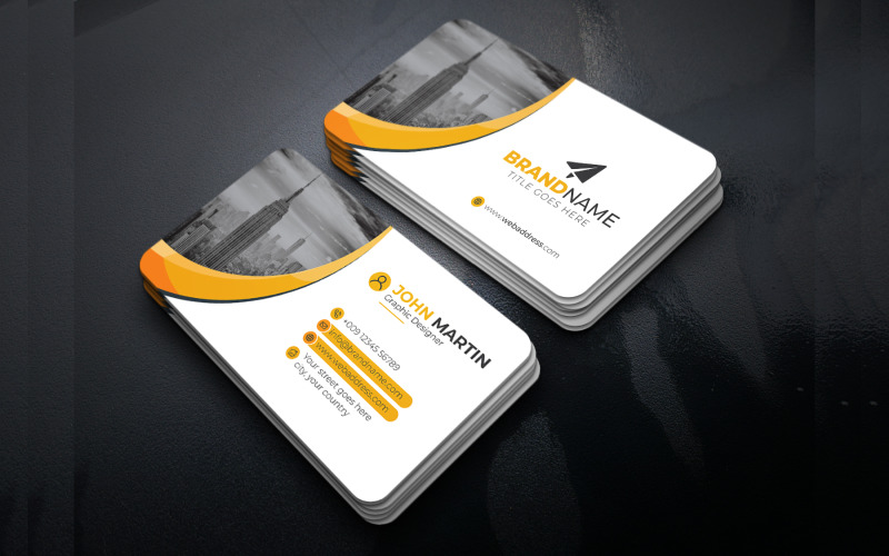Abstract Business Card Template with Creative Shapes Corporate Identity