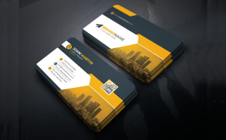 Business Card Template with Creative Shapes and Layout