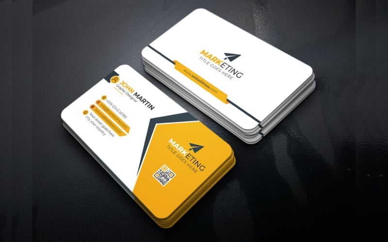 Clean Simple Minimalist Business Card Template Layout Corporate Identity