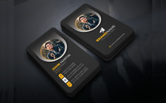 Creative Unique Business Card Template with Black Background