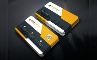 Elegane Business Card Template Clean Design with Creative Shapes