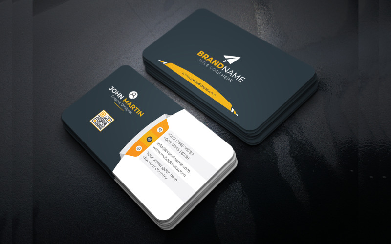 Minimalist Business Card Design Template with Simple Layout Corporate Identity