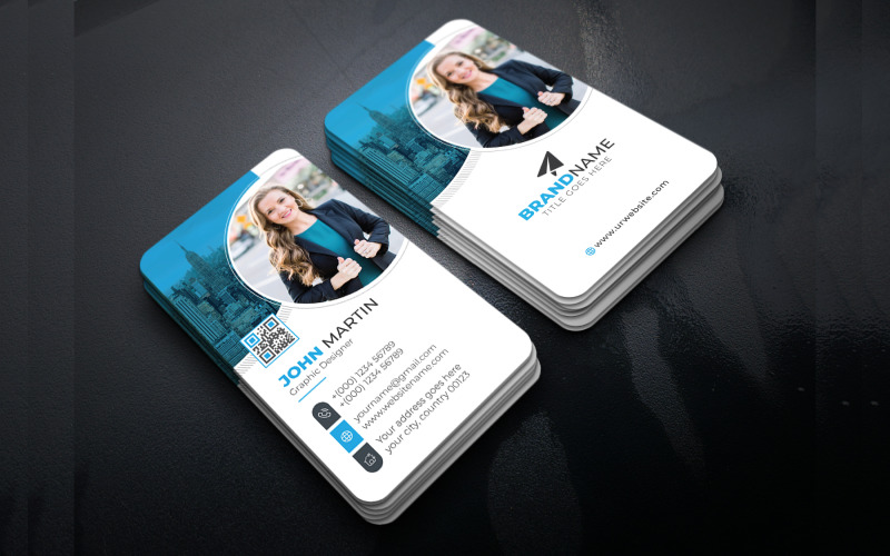 Stylish Modern Unique Business Card Design Template Layout with Creative Shapes Corporate Identity