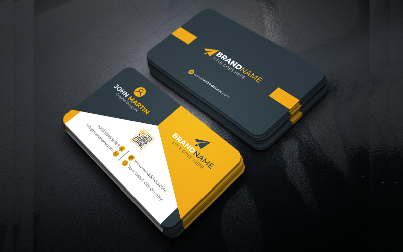 Unique Modern Business Card Template Layout Corporate Identity