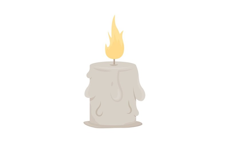 Candle semi flat color vector object Illustration