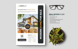Real Estate Flyer, Modern Minimalist Real Estate Flyer Pamphlet Booklet Leaflet Design
