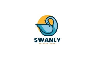 Swan Simple Mascot Logo 2