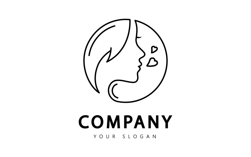 Beauty Woman logo template. Vector illustration.V1 Logo Template