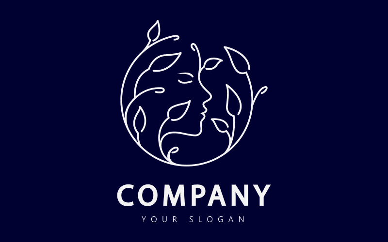 Beauty Woman logo template. Vector illustration.V4 Logo Template