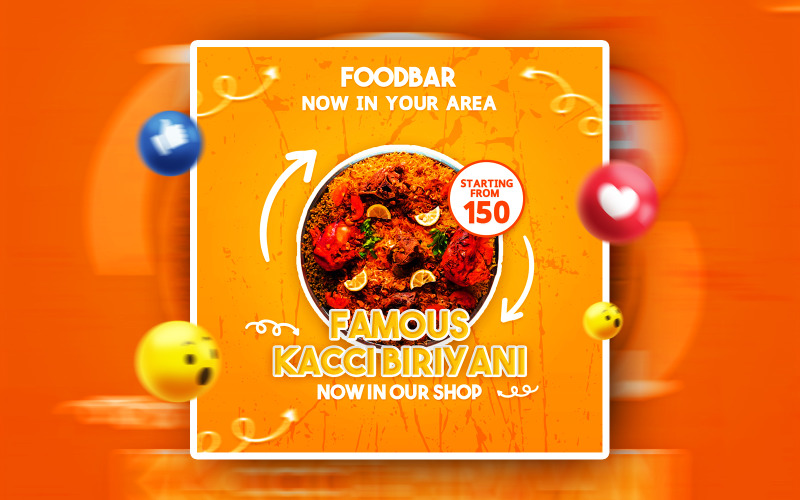 Food Bar Social Media Promotional PSD Ads Banner Template Corporate Identity