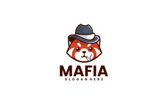 Mafia Red Panda Cartoon Logo