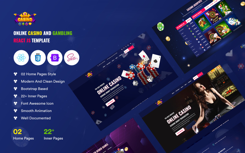Online Casino And Gambling React Js Template Website Template