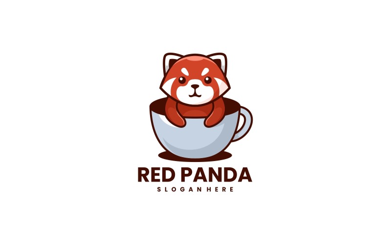 Red Panda Cartoon Logo Style 1 Logo Template
