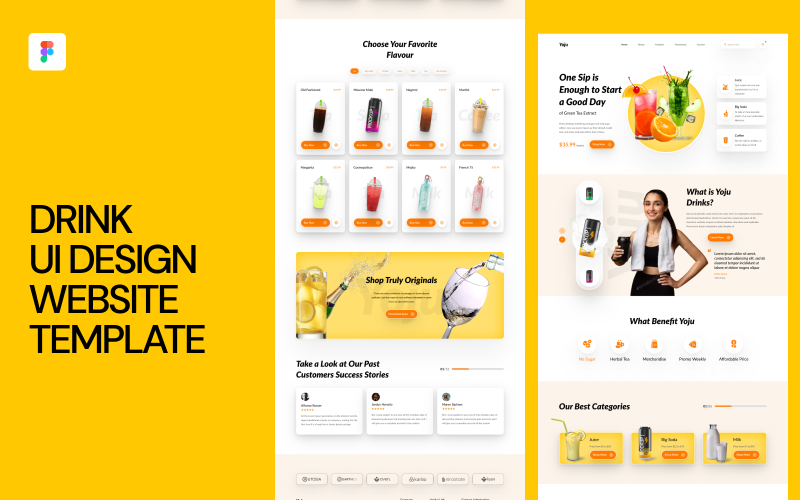 Drink UI Design Website Template UI Element