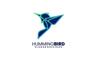 Hummingbird Line Art Gradient Logo