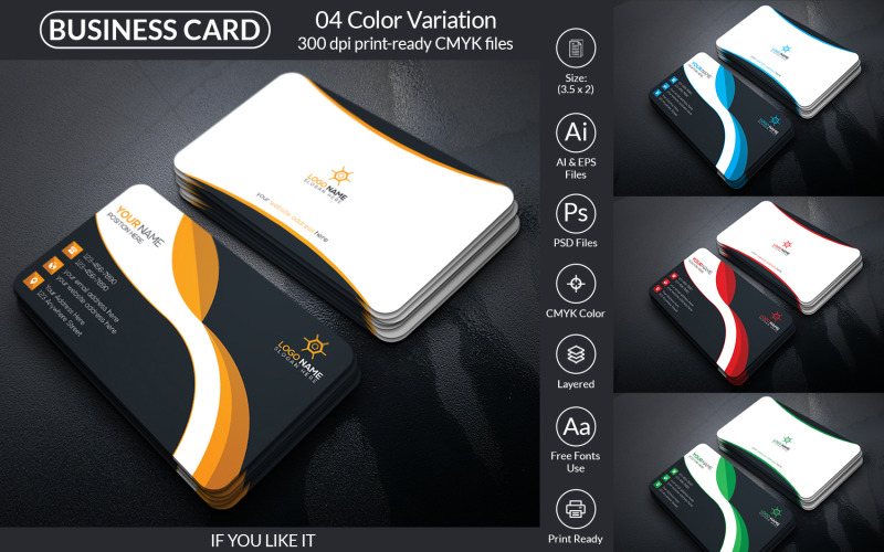 Professional Business Card Design Template V2 Corporate Identity