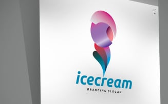 Delicious Ice Cream Vanilla Dessert Logo