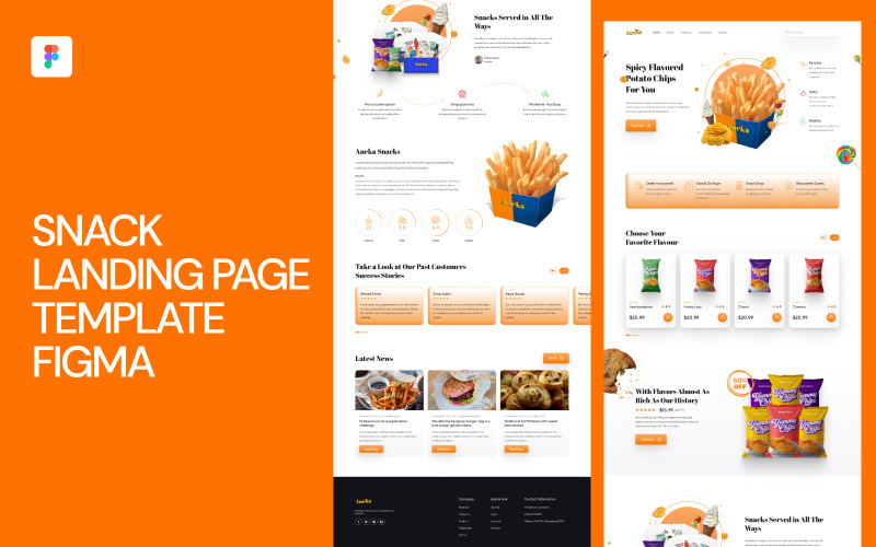 Snack Landing Page Template Figma UI Element