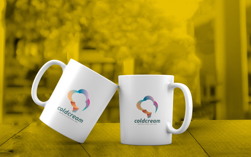 Sweet Caramel and Vanilla Icecream Logo Logo Template