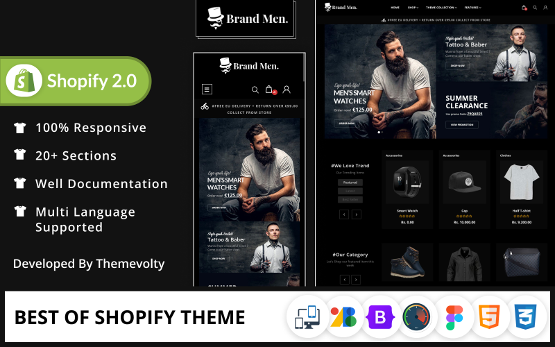 Brand Mega Fashion–Style Cloths–Shoes Shopify 2.0 Premium Responsive Theme Shopify Theme