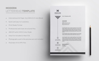 Letterhead - Modern & Clean Corporate Identity Template Design