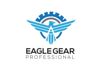 Mordent Minimal Eagle Gear Logo Template