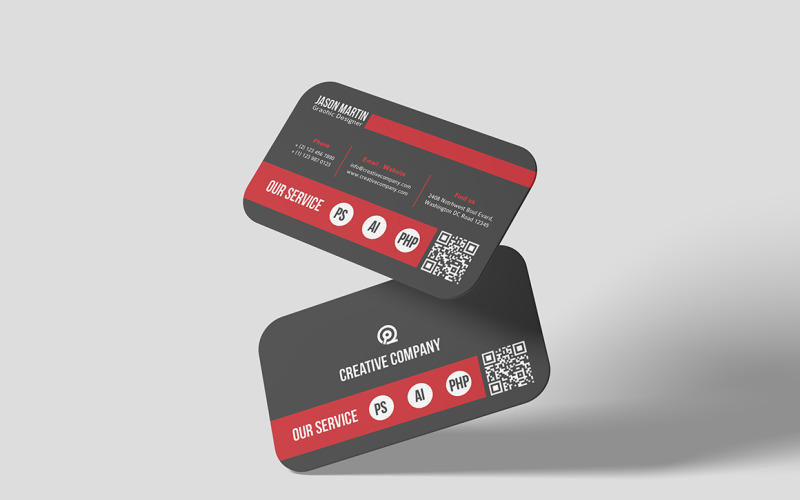 Red And Black Business Card Template V03 Corporate Identity