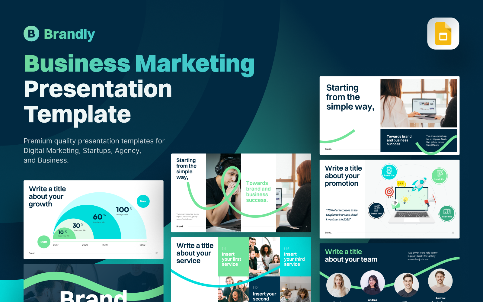 Brandly - Digital Marketing Google Slides Presentation Template