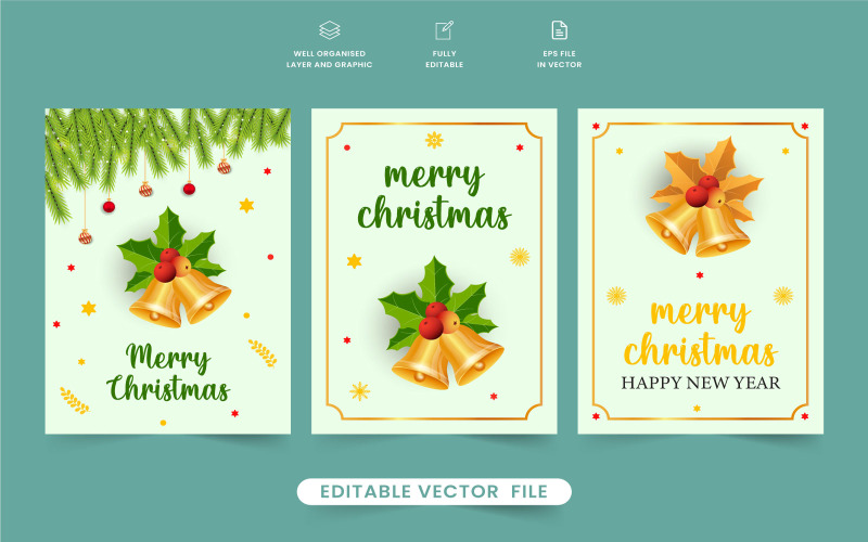 Christmas greeting card design vector Illustration