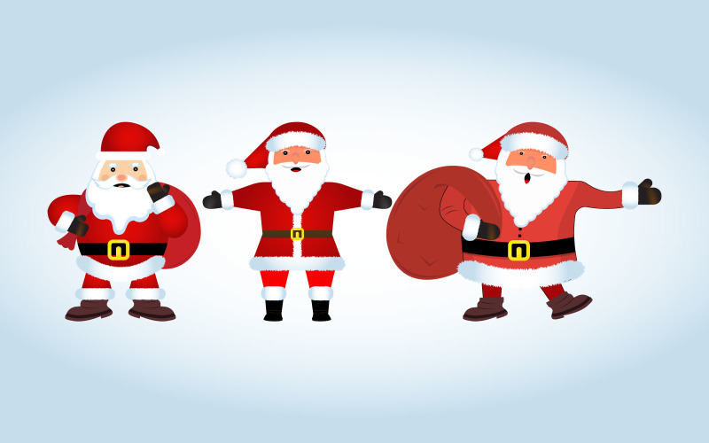 Christmas Santa Claus Set Vector Design Illustration